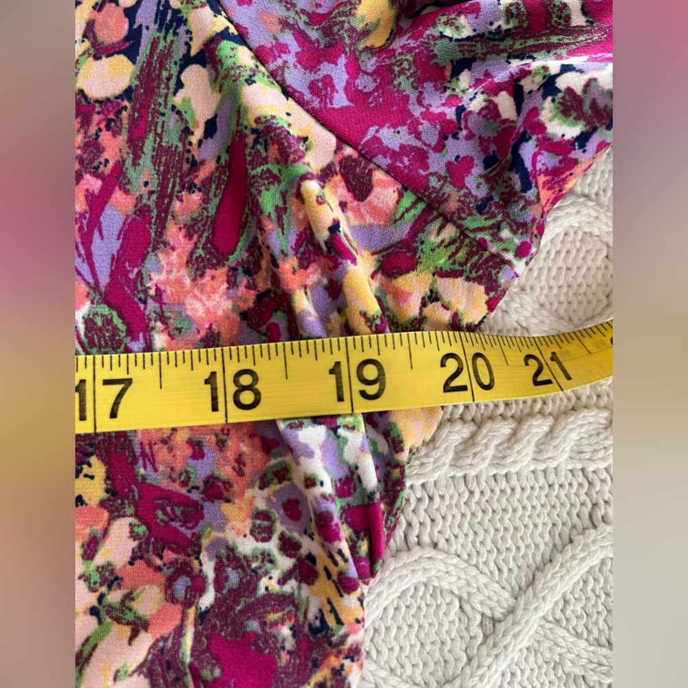 London Times Floral V-Neck Midi Dress in Multicolor Women’s size 16 - Picture 14 of 16